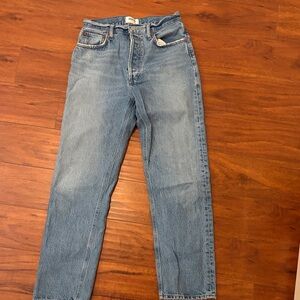 Agolde Light Blue Button-Fly Denim Jeans